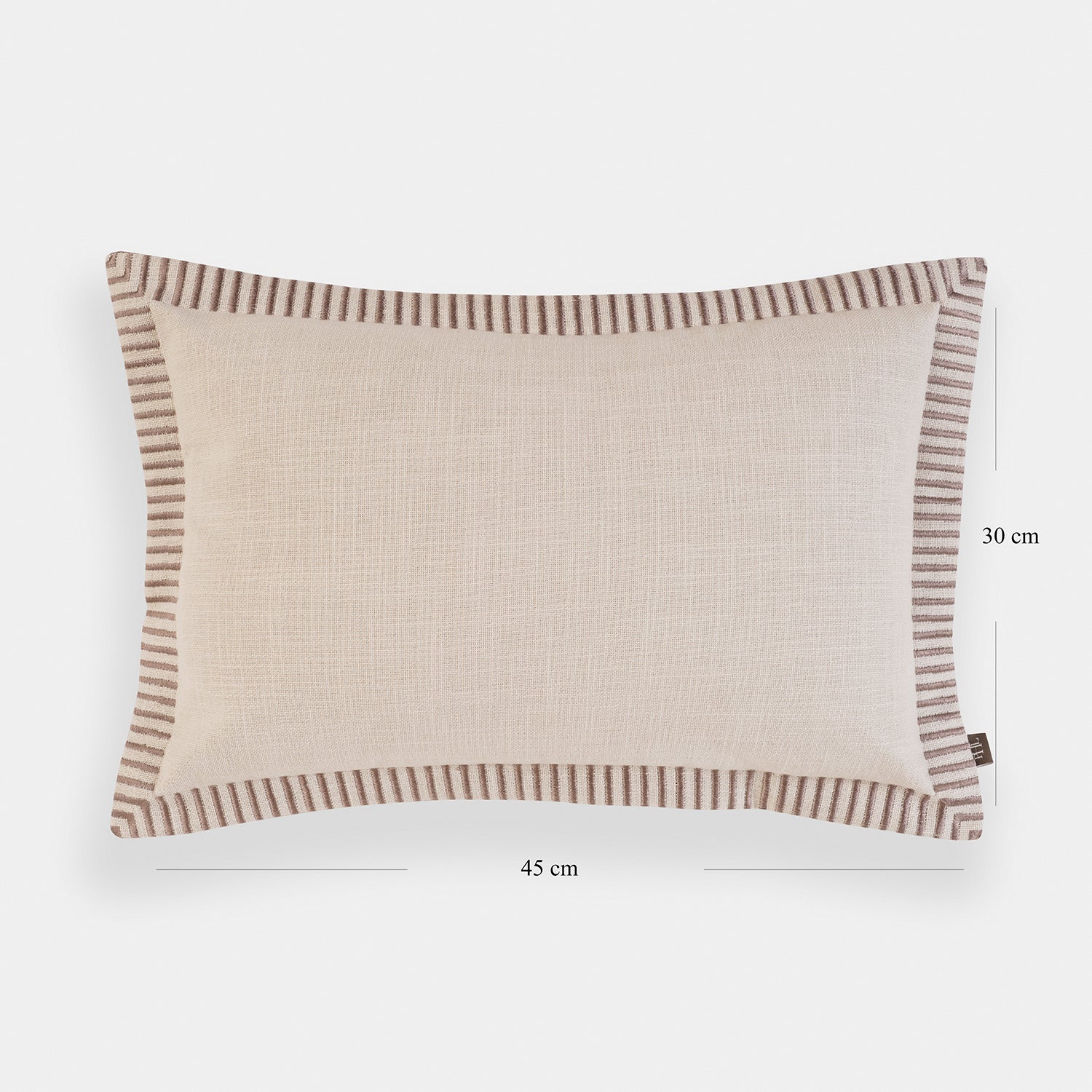 Off White Edge Embroidered Rectangle Cushion Cover
