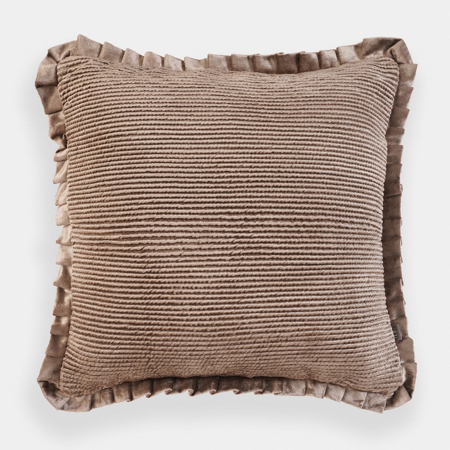 Brown Textured Striped Cushion Cover