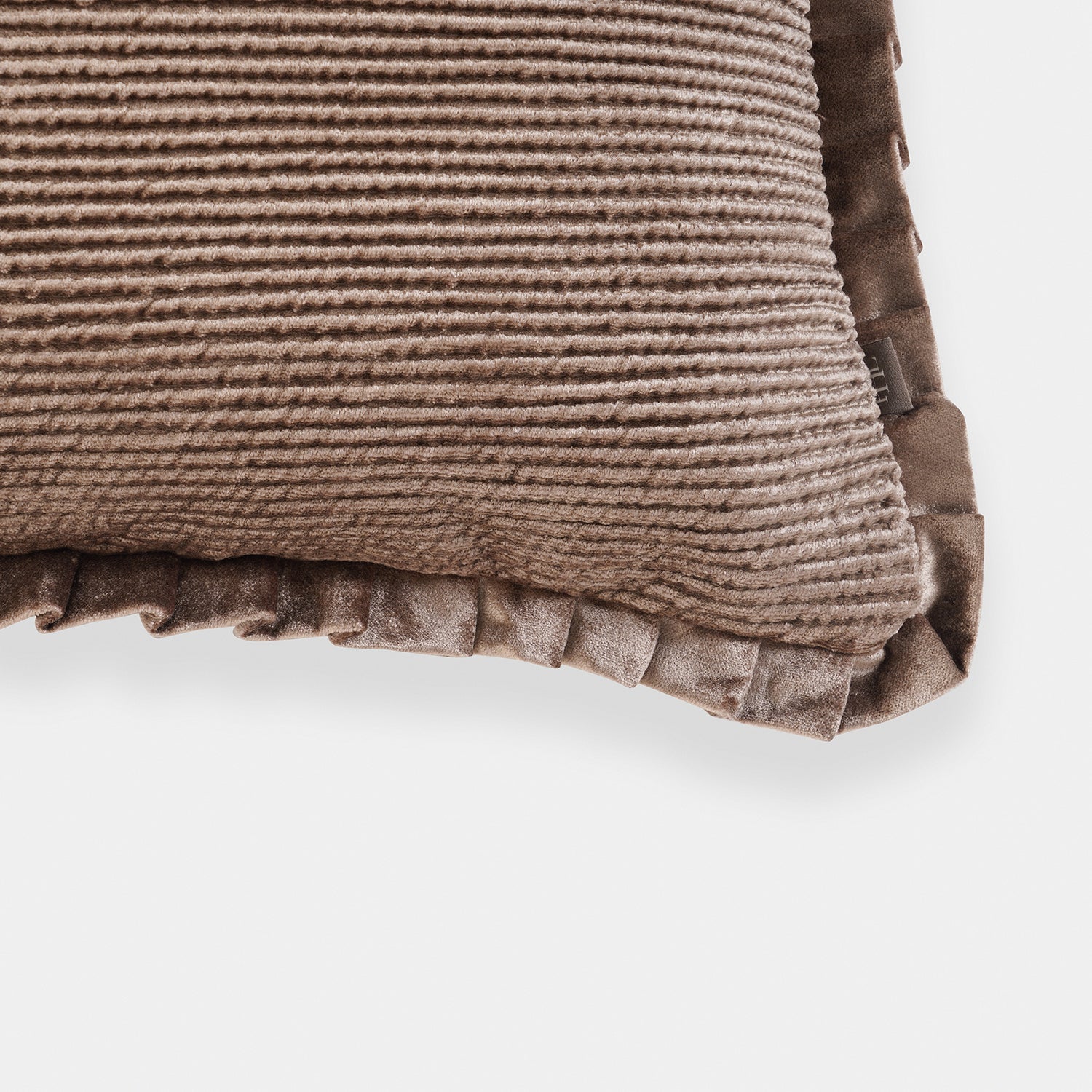 Brown Textured Striped Cushion Cover