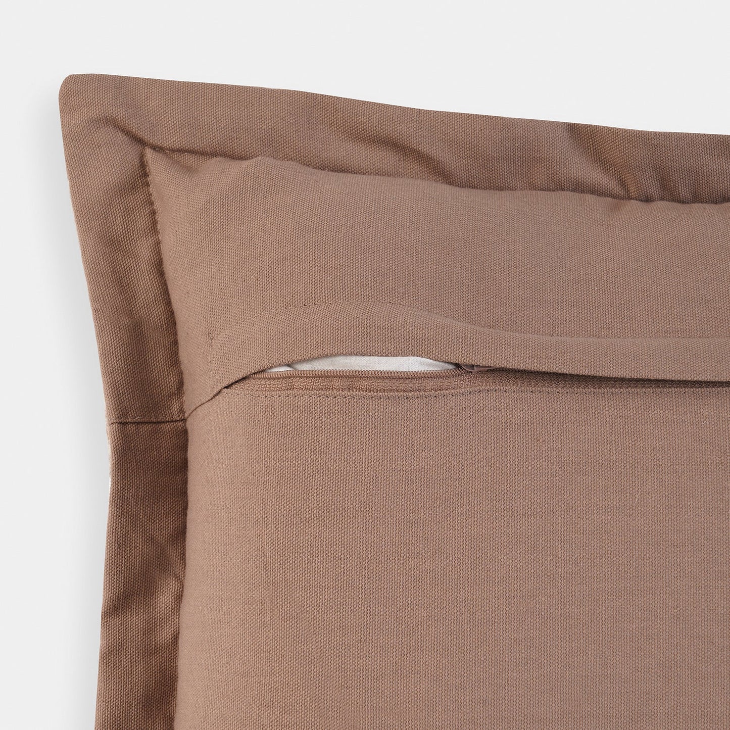 Beige Embroidered Cushion Cover