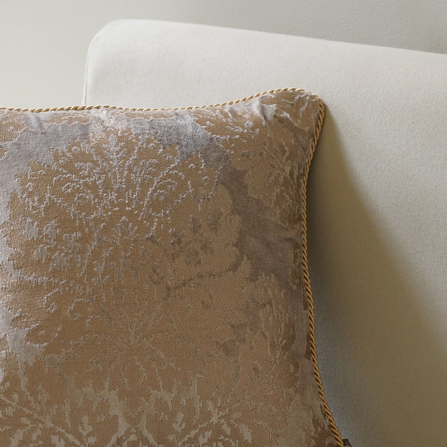 Taupe Embroidered Cushion Cover