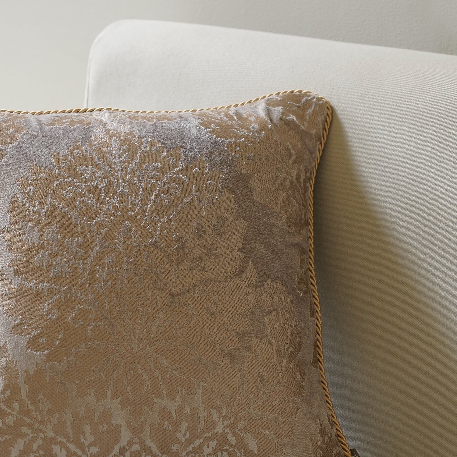 Taupe Embroidered Cushion Cover
