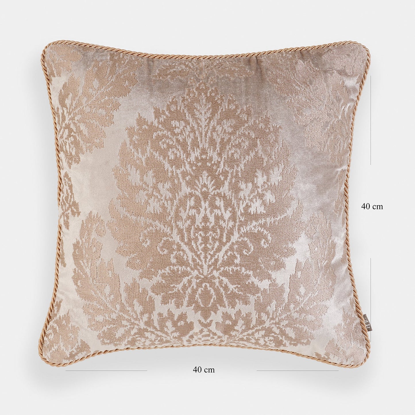 Taupe Embroidered Cushion Cover