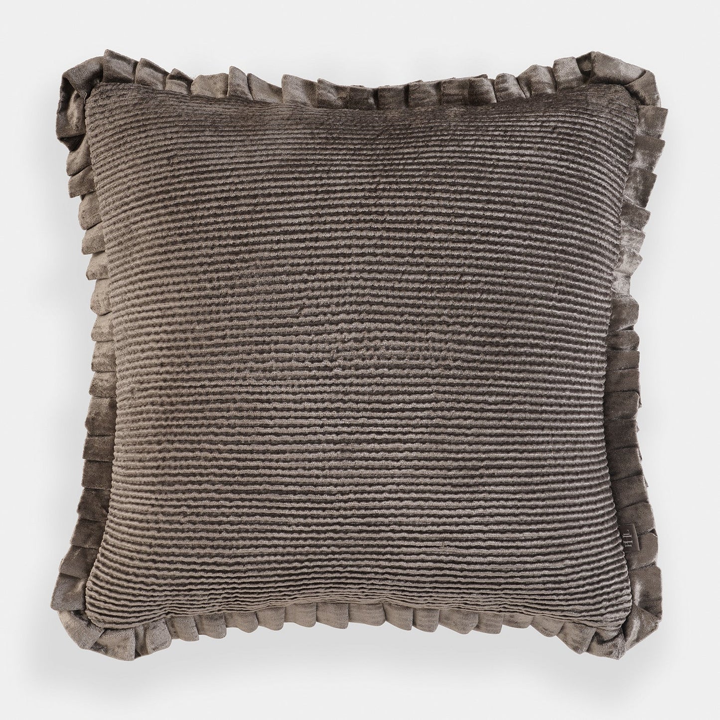 Dark Brown Textured Striped Cushion Cover