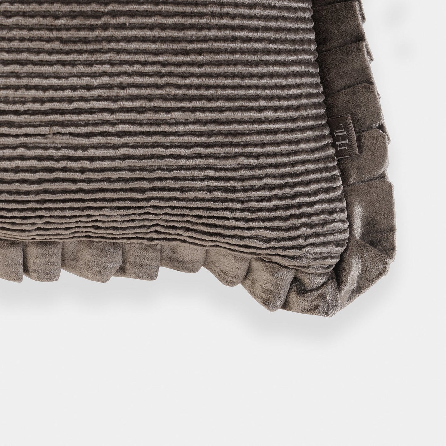 Dark Brown Textured Striped Cushion Cover