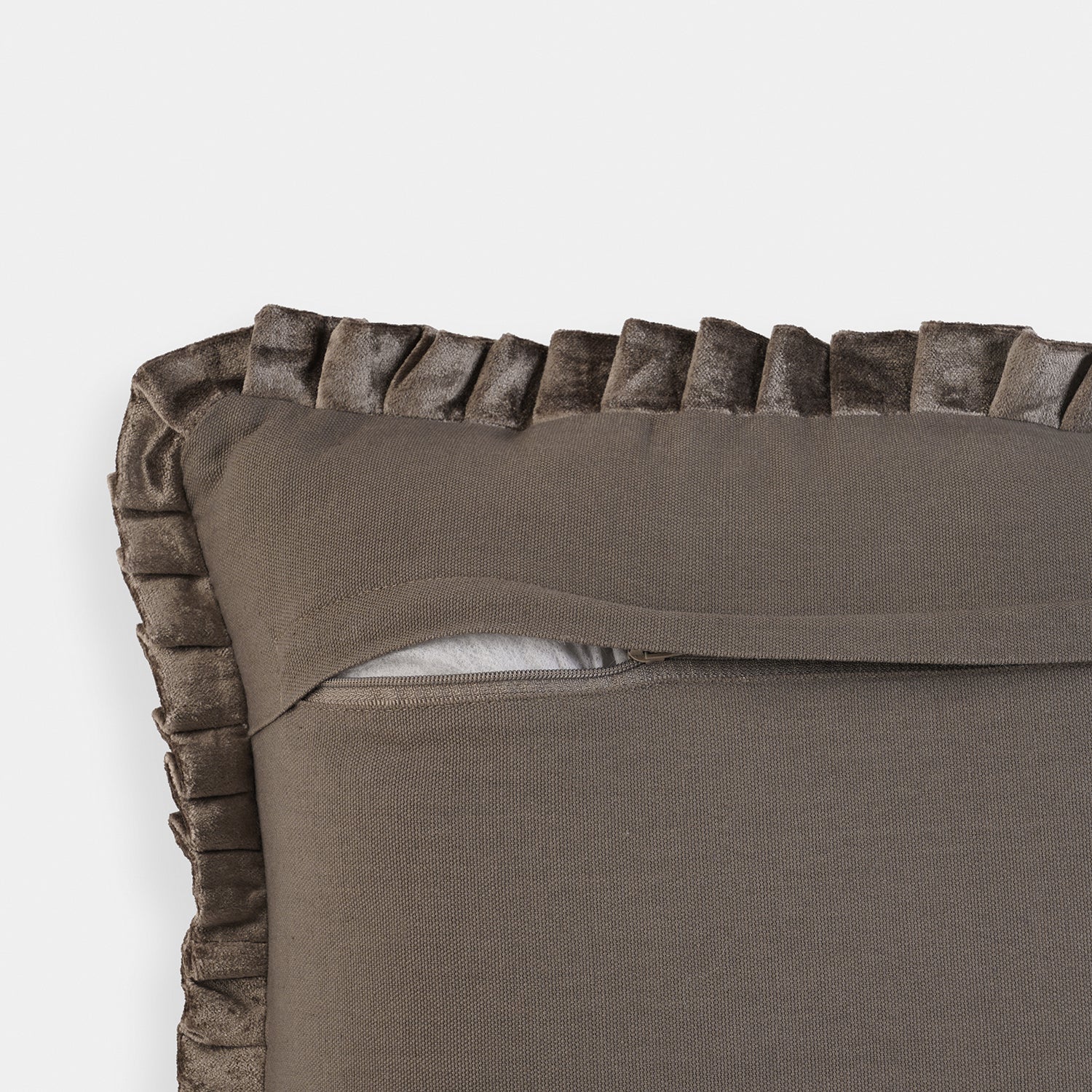 Dark Brown Textured Striped Cushion Cover