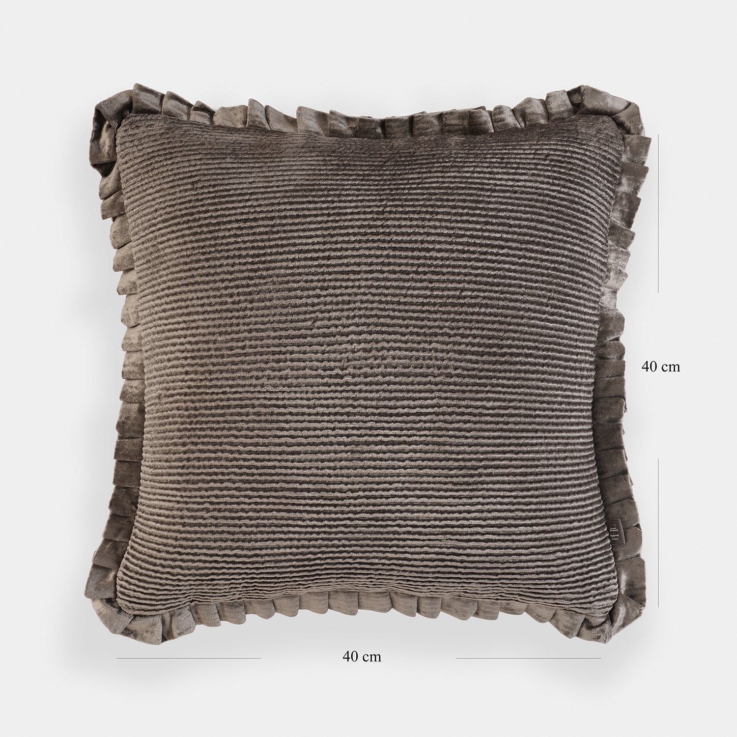 Dark Brown Textured Striped Cushion Cover