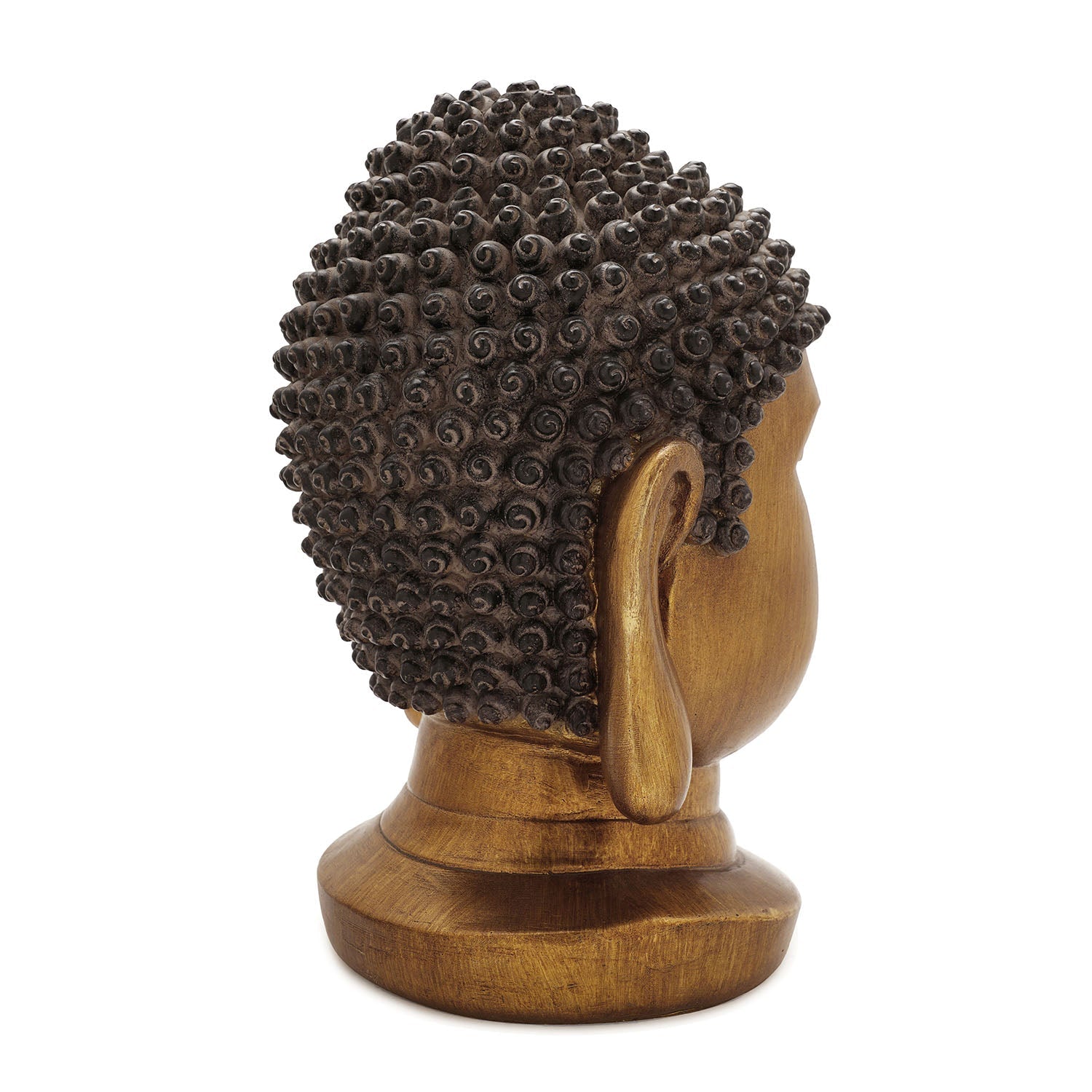 Antique Gold Polyresin Buddha Head - Large