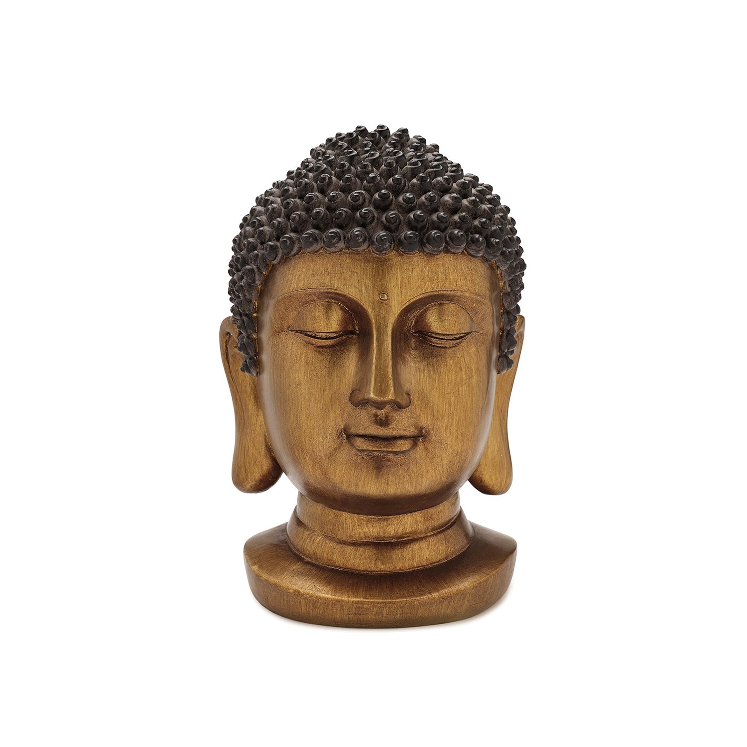Antique Gold Polyresin Buddha Head - Small