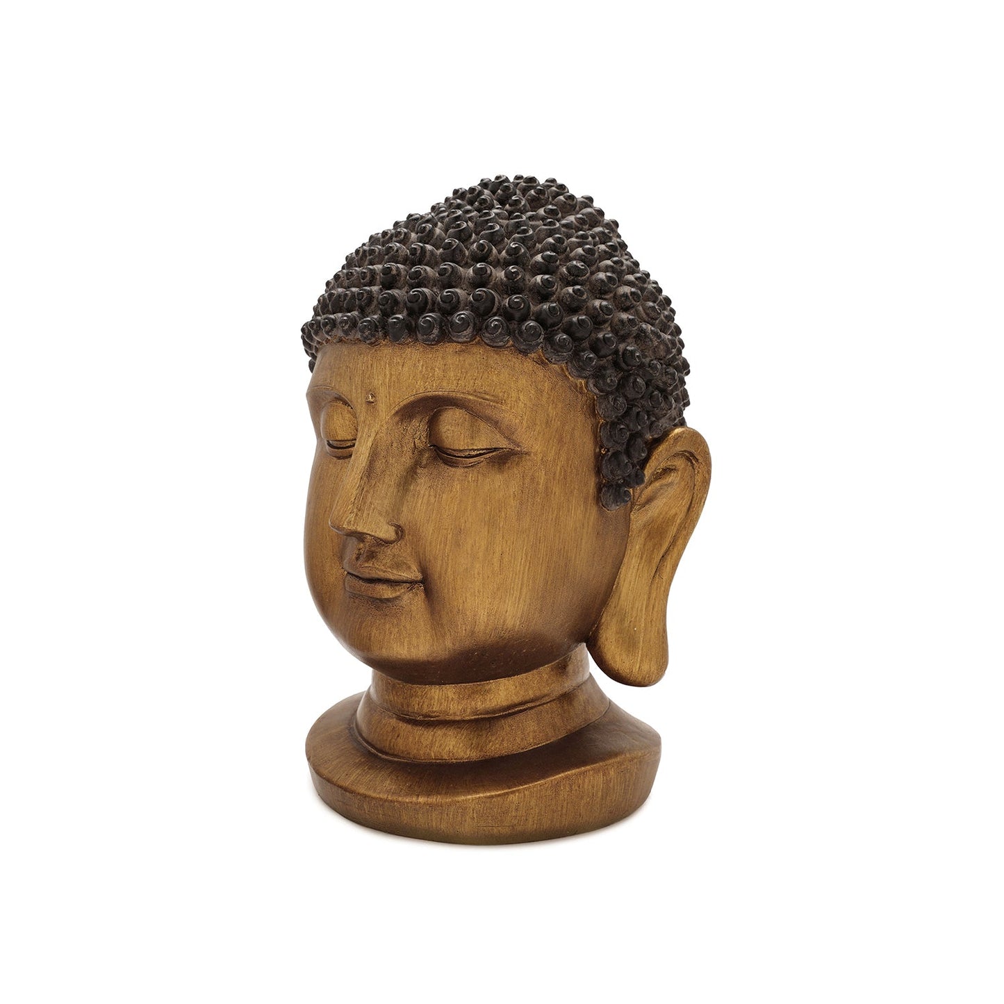 Antique Gold Polyresin Buddha Head - Small