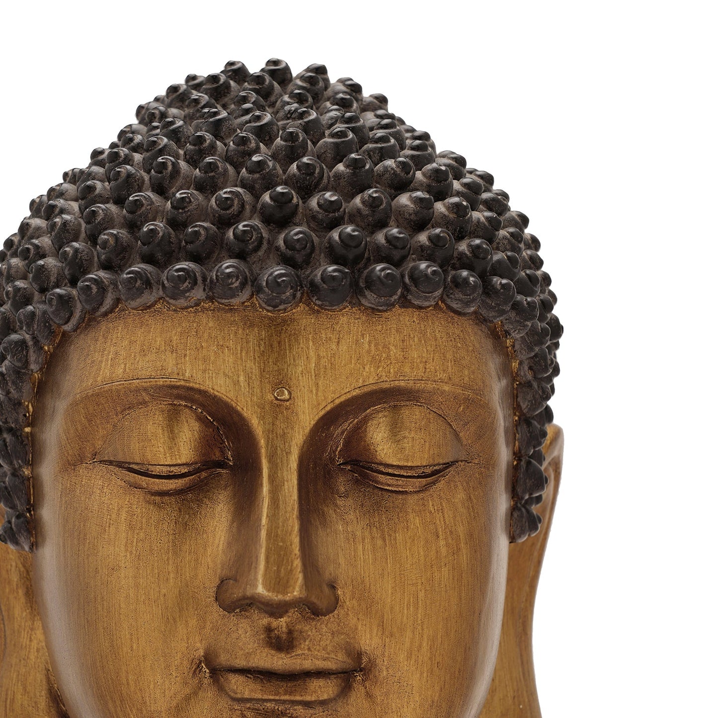 Antique Gold Polyresin Buddha Head - Small