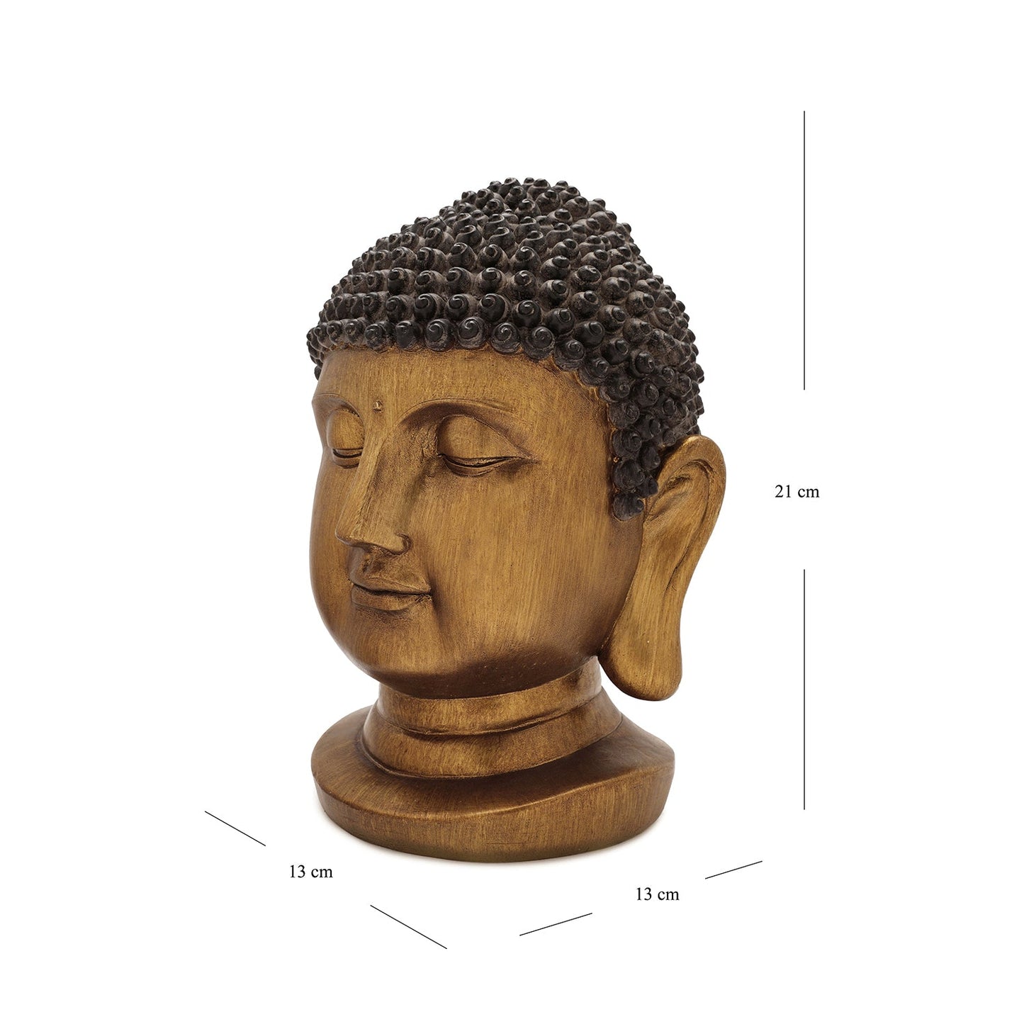 Antique Gold Polyresin Buddha Head - Small