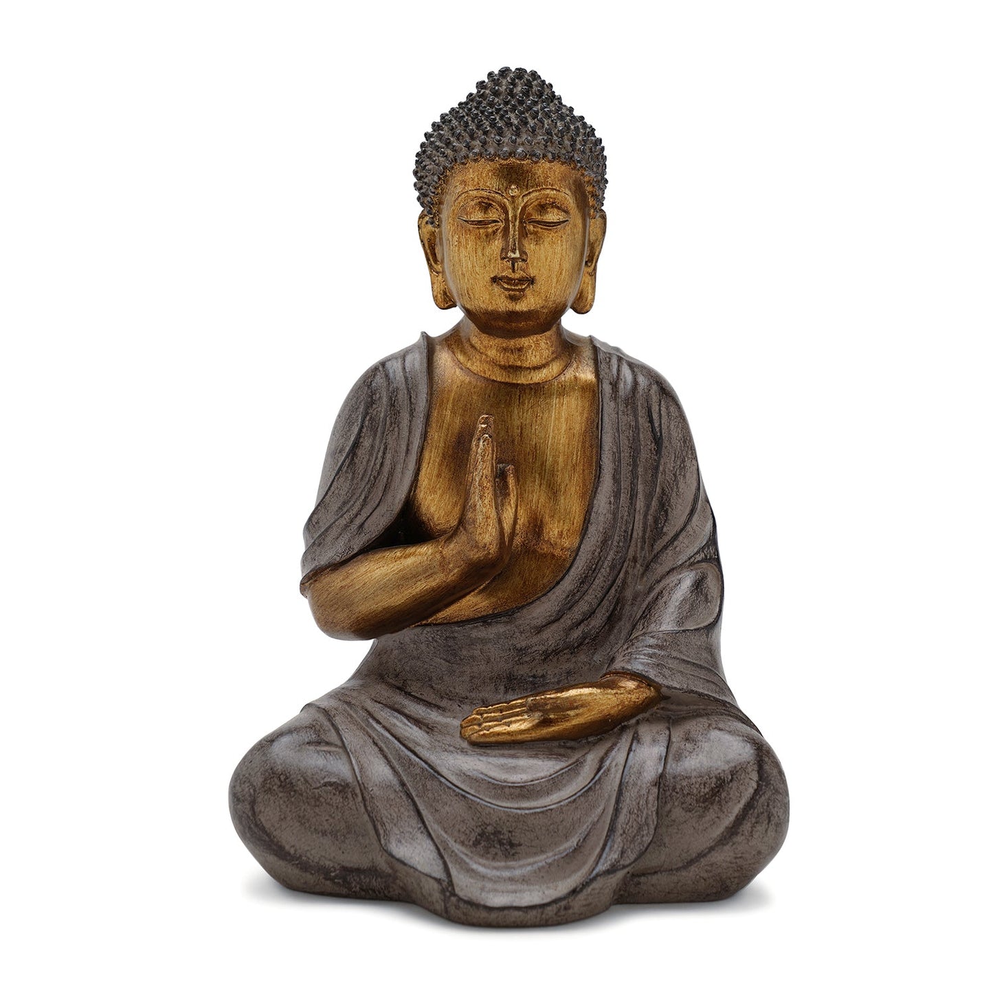 Antique Gold Polyresin Sitting Buddha