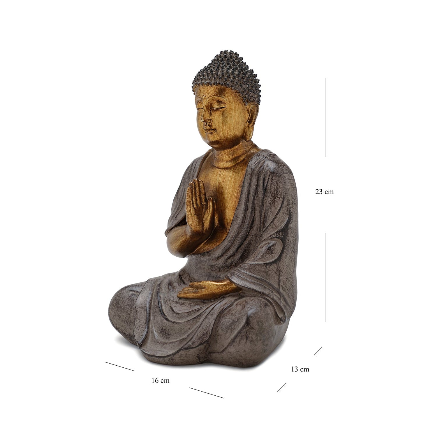 Antique Gold Polyresin Sitting Buddha