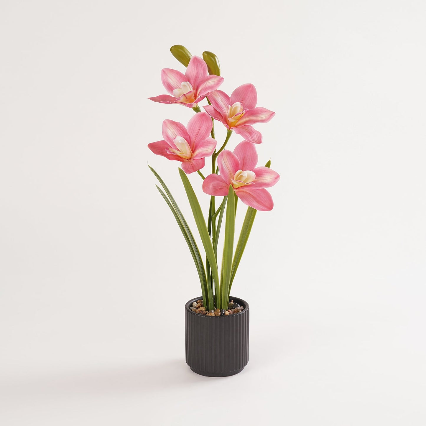Dark Pink Artificial Cymbidium Potted Plant