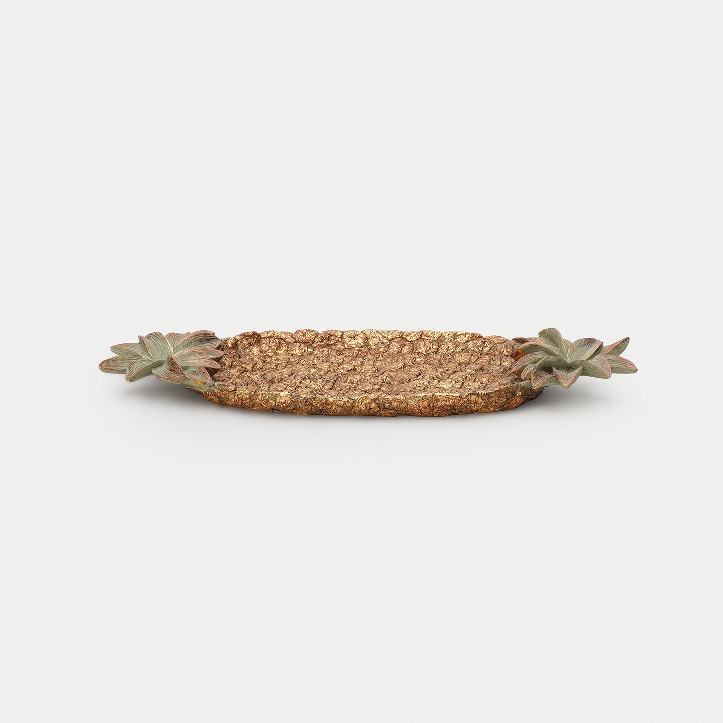Antique Gold Polyresin Pineapple Tray
