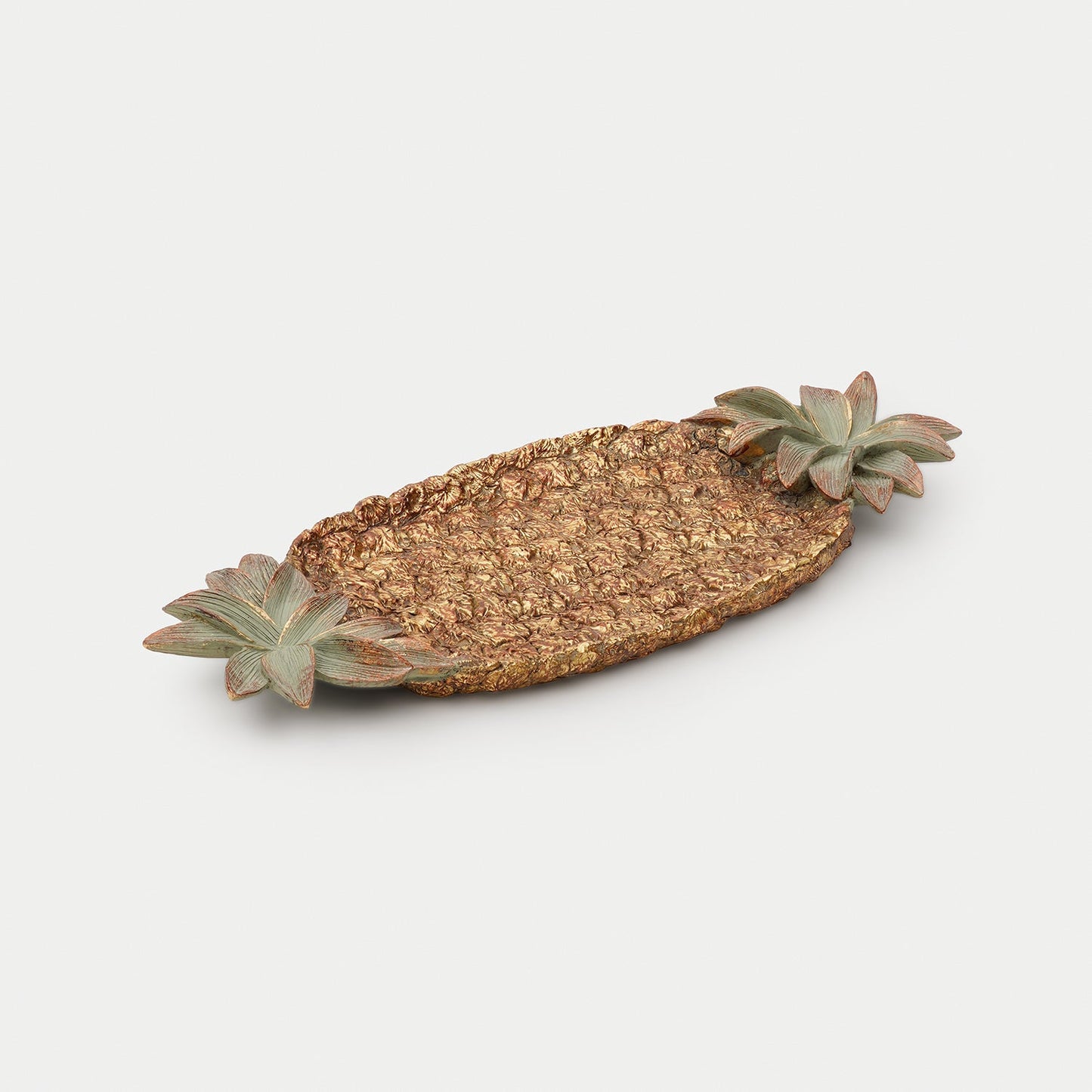 Antique Gold Polyresin Pineapple Tray