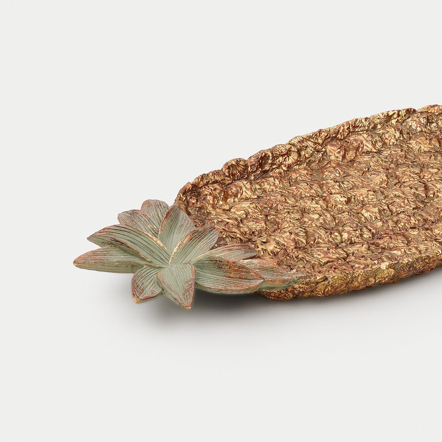 Antique Gold Polyresin Pineapple Tray