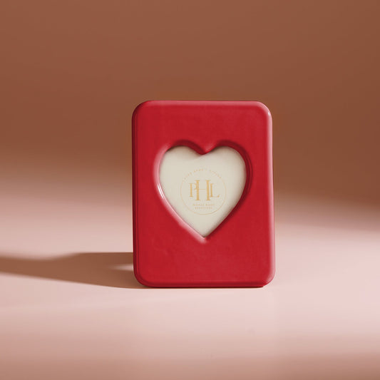 Red Ceramic Heart Shaped Photo Frame