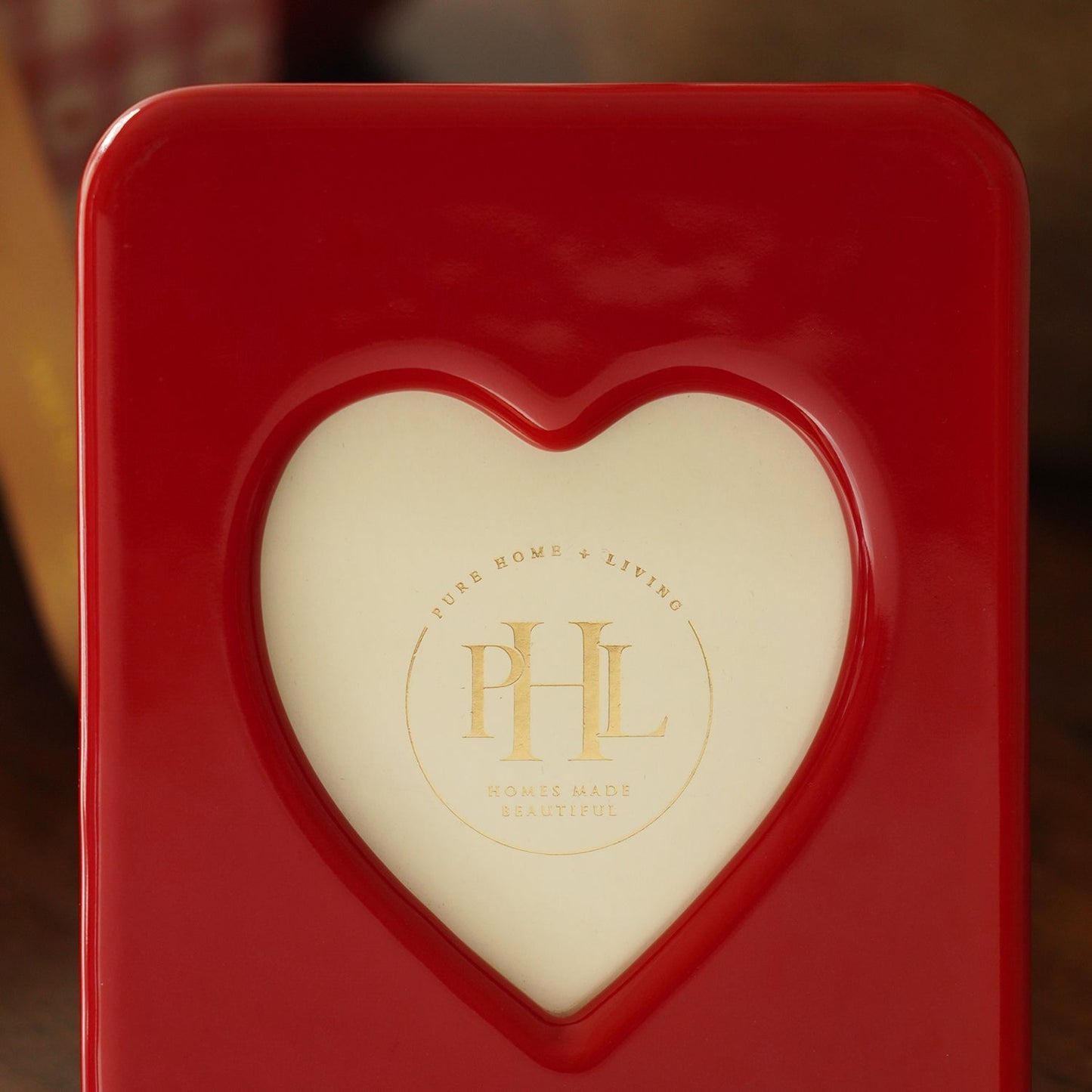 Red Ceramic Heart Shaped Photo Frame