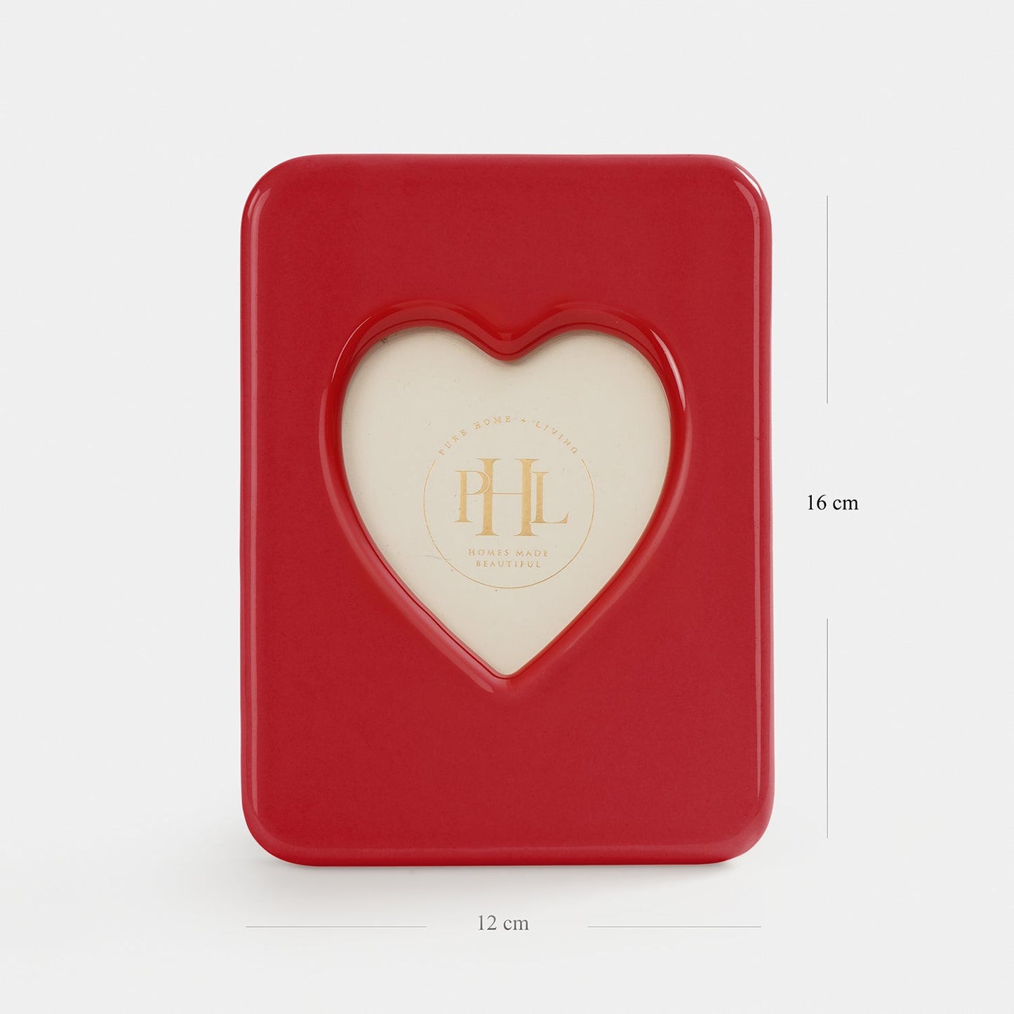 Red Ceramic Heart Shaped Photo Frame