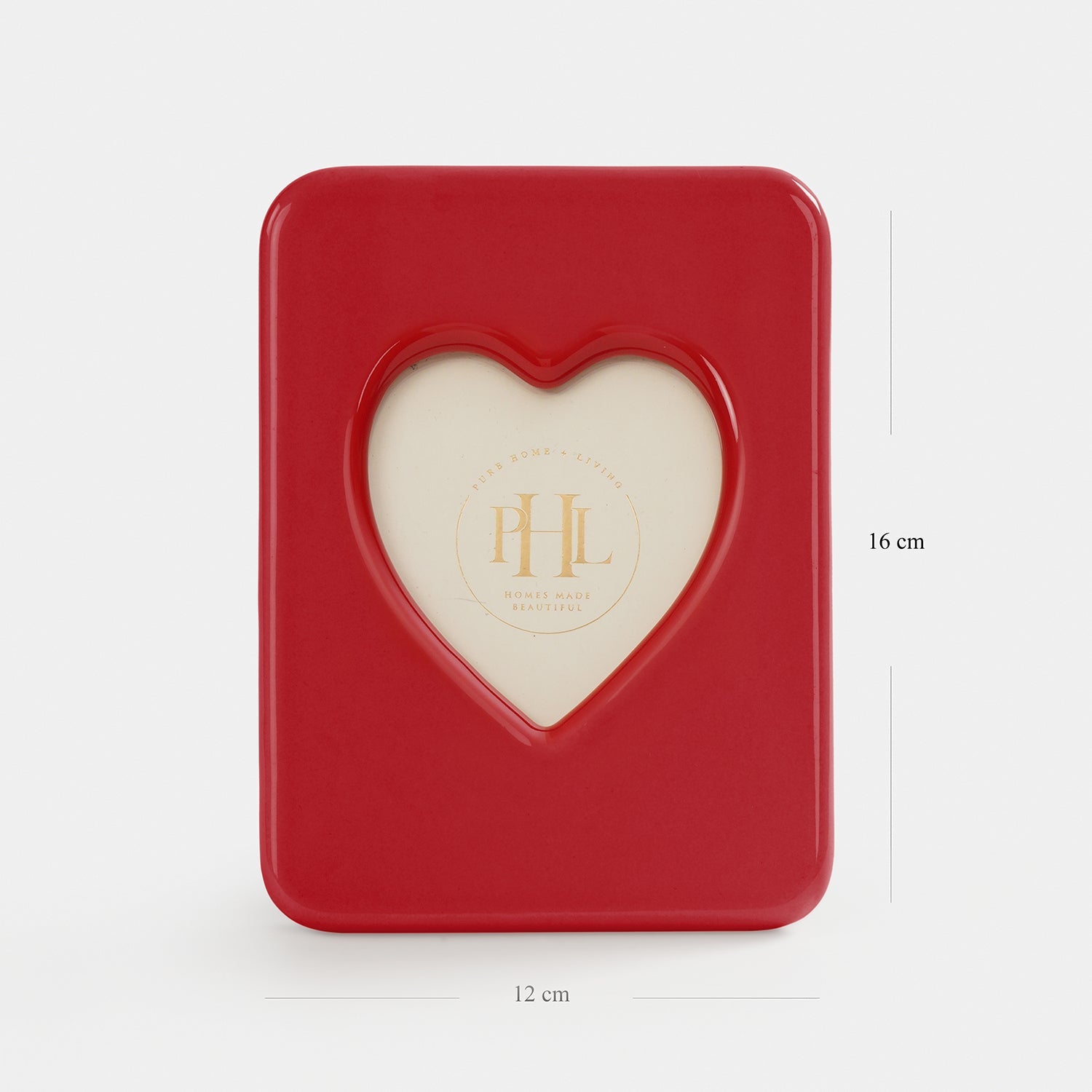 Red Ceramic Heart Shaped Photo Frame