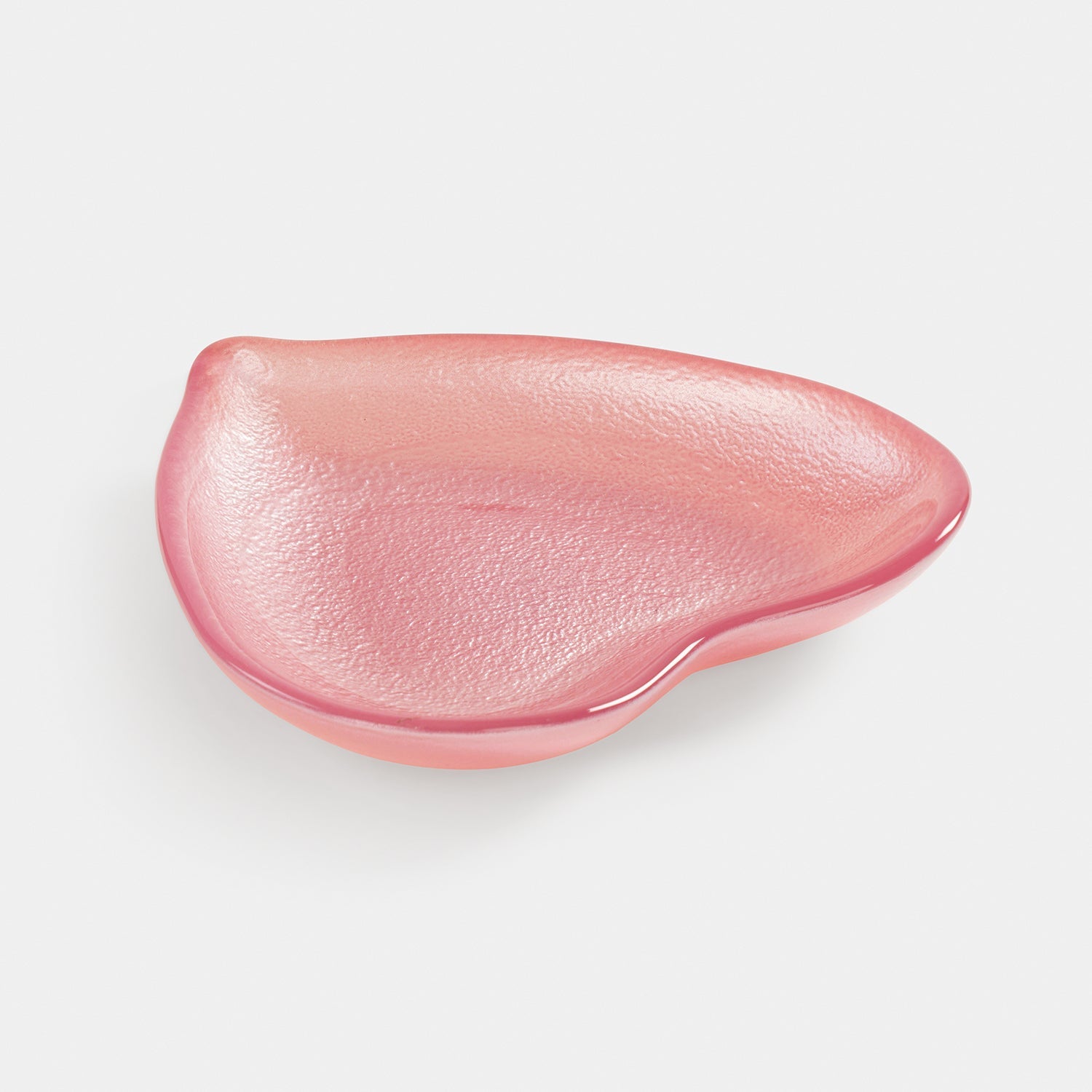 Pink Heart Shaped Glass Platter - Medium