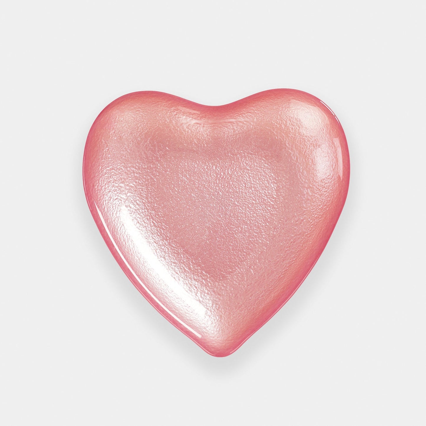 Pink Heart Shaped Glass Platter - Small