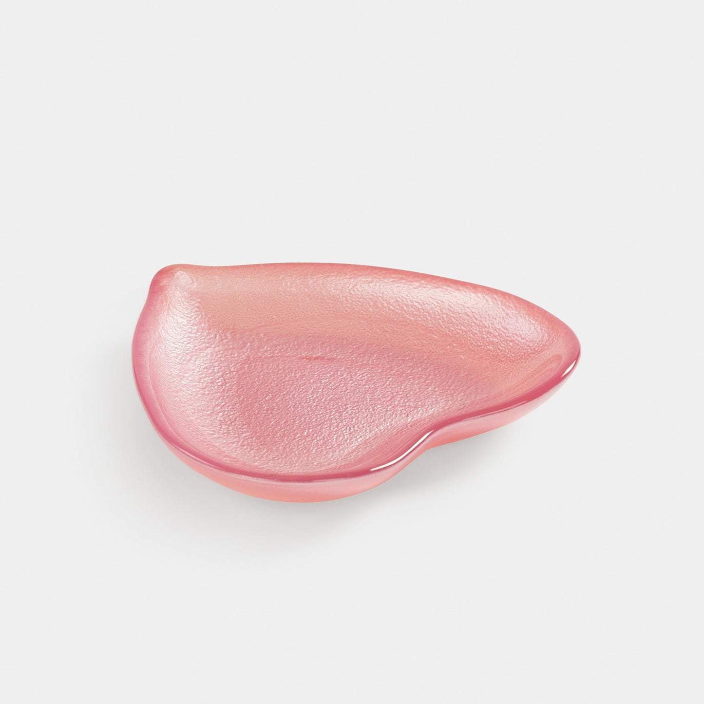 Pink Heart Shaped Glass Platter - Small