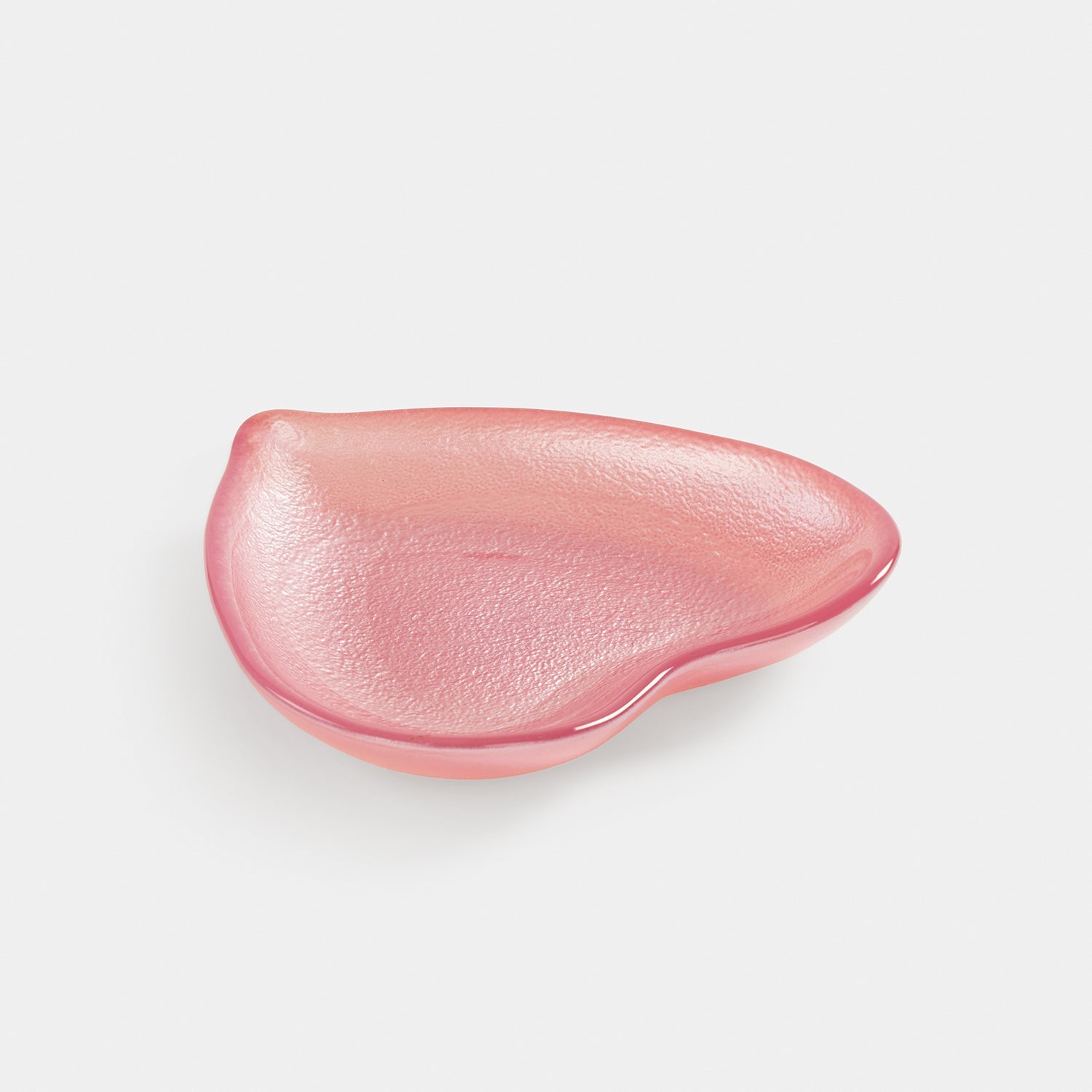 Pink Heart Shaped Glass Platter - Small