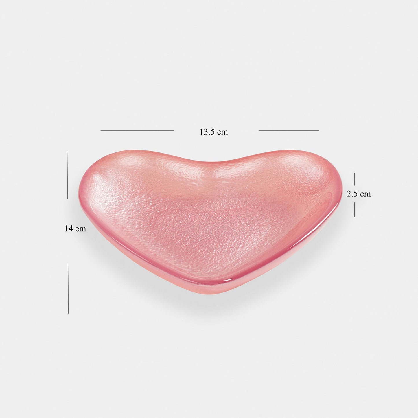 Pink Heart Shaped Glass Platter - Small
