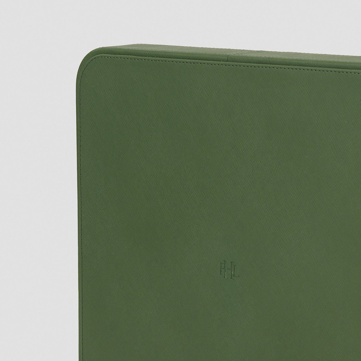 Green Plaid Faux Leather Rectangular Serving Tray