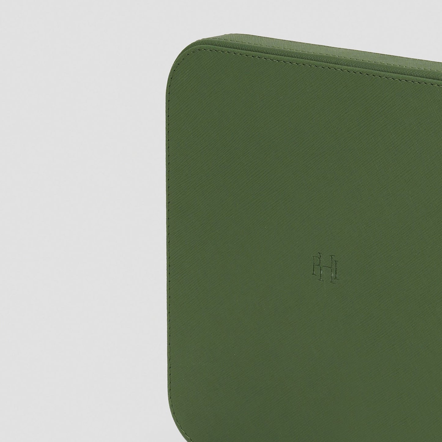 Green Plaid Faux Leather Square Platter - Small