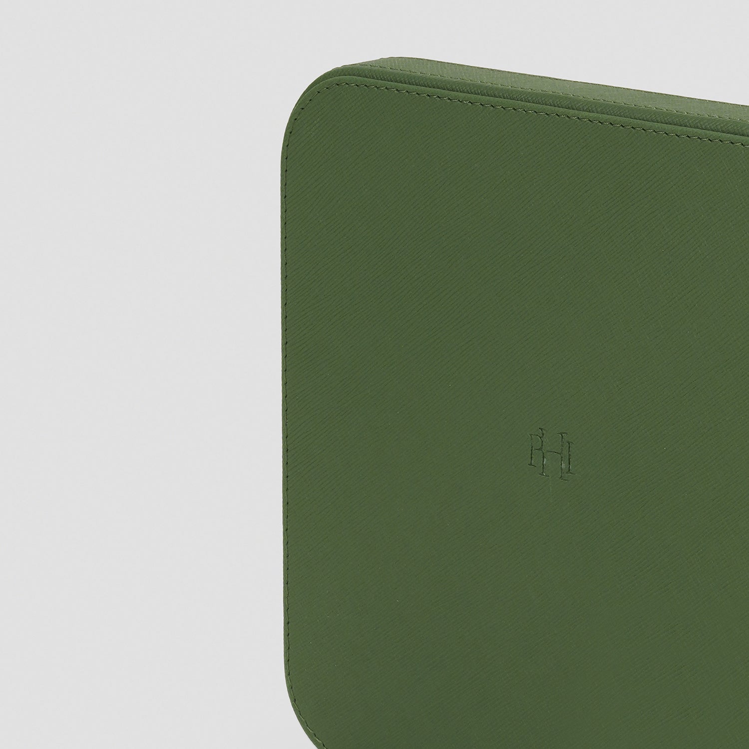 Green Plaid Faux Leather Square Platter - Small