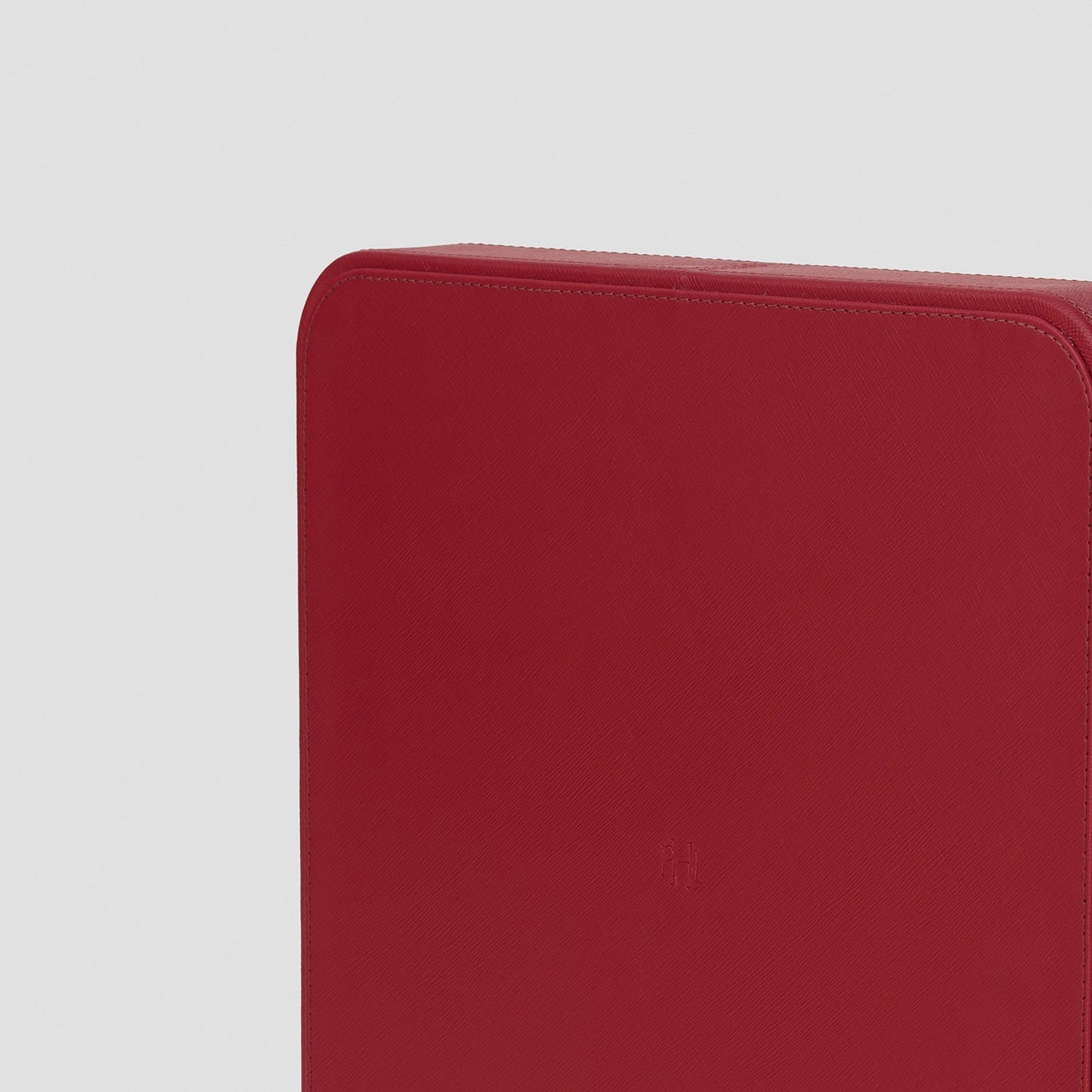 Red Plaid Faux Leather Square Serving Tray
