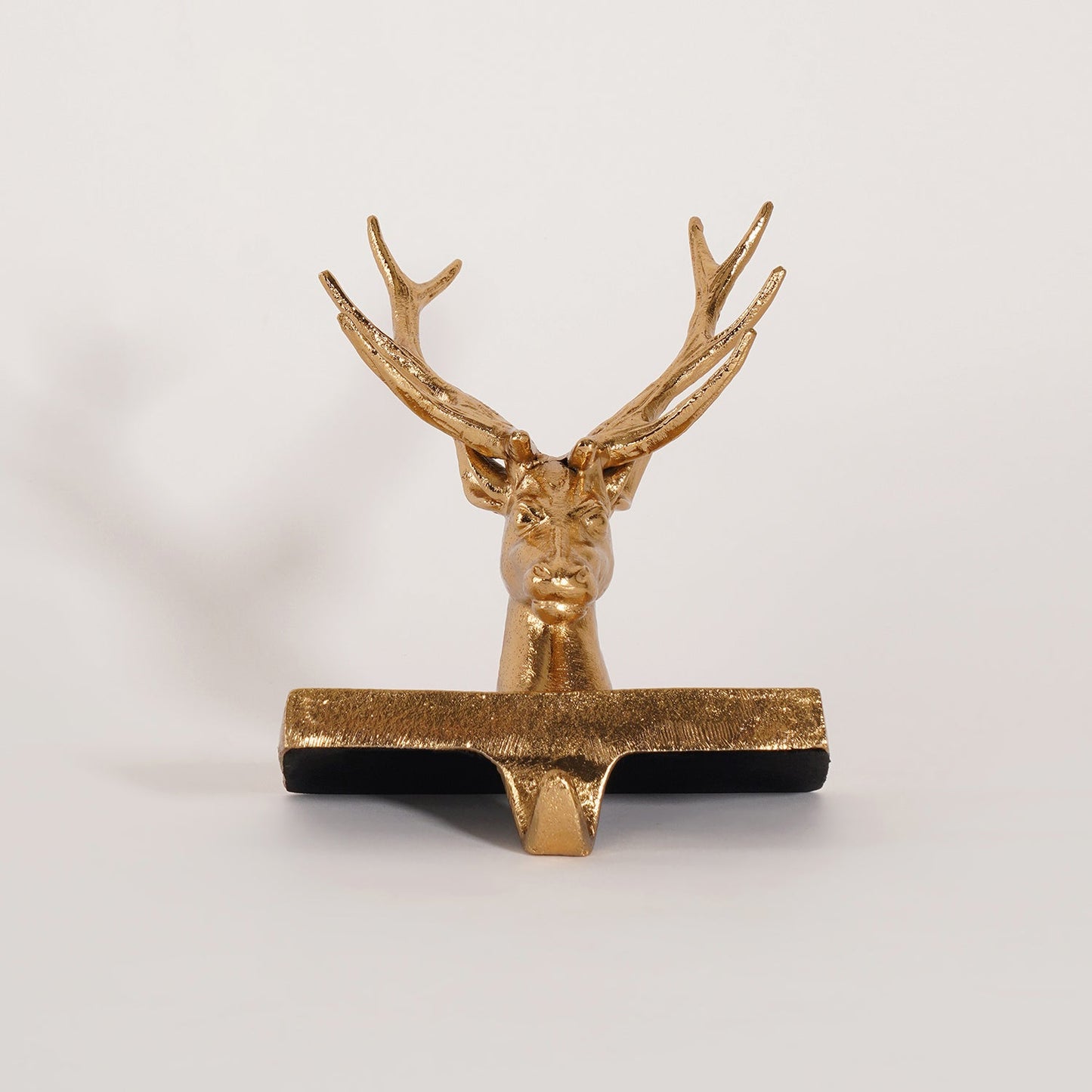 Gold Metal Reindeer Stocking Holder