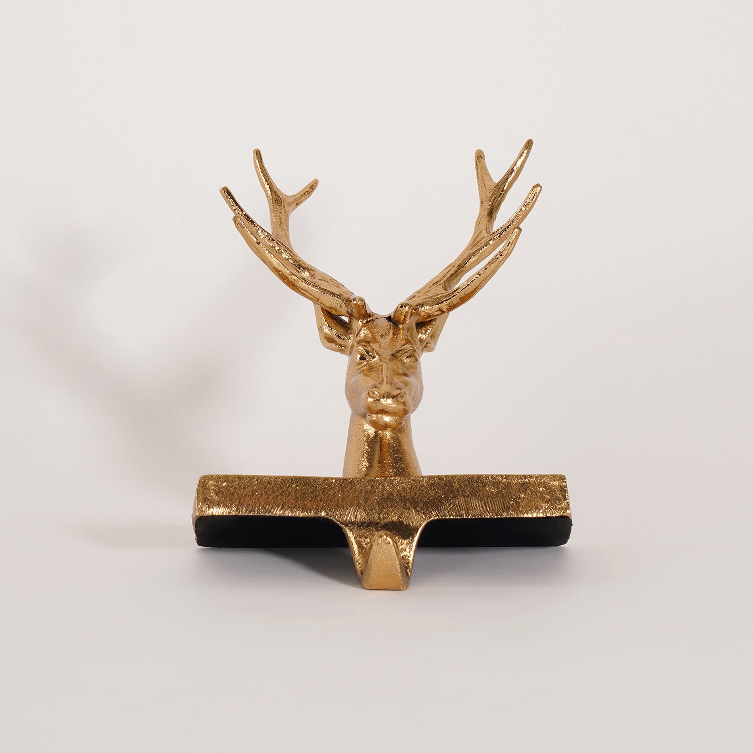 Gold Metal Reindeer Stocking Holder