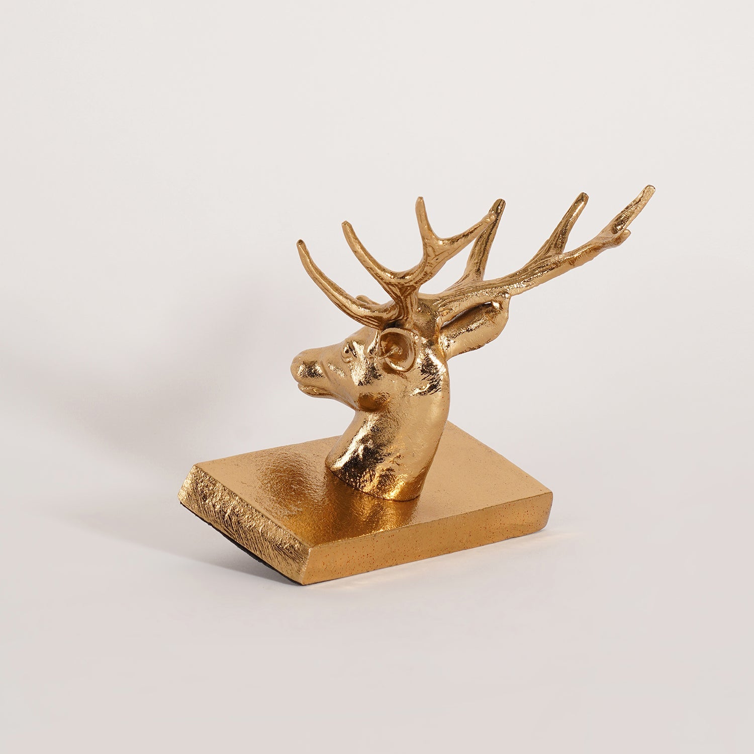 Gold Metal Reindeer Stocking Holder