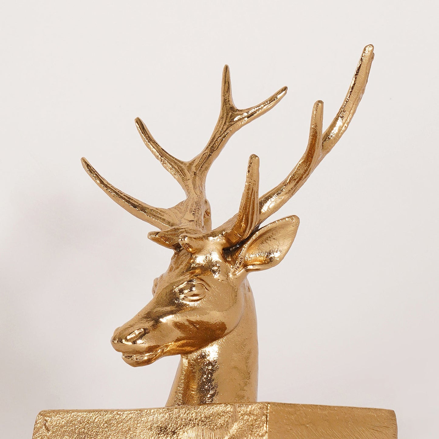 Gold Metal Reindeer Stocking Holder