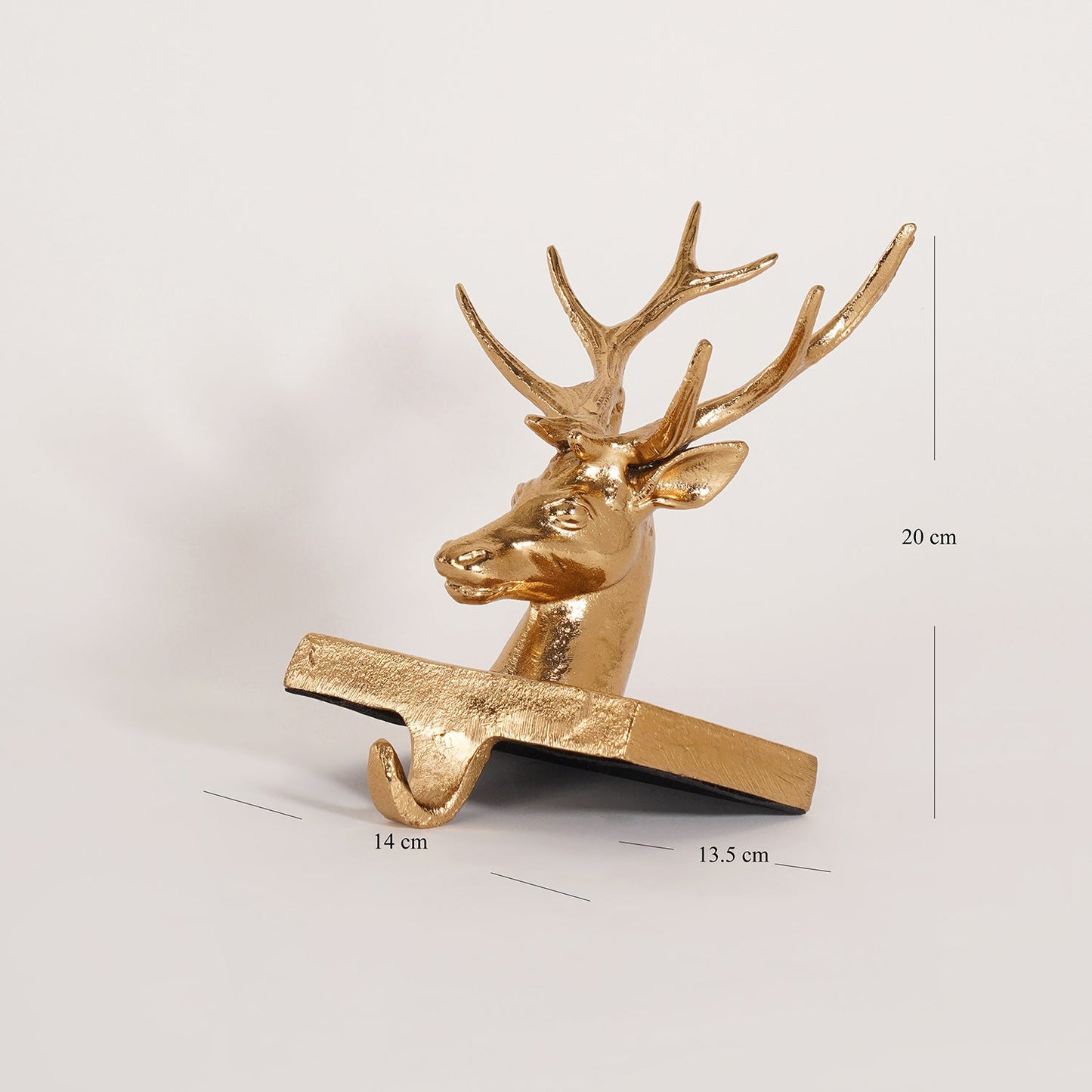 Gold Metal Reindeer Stocking Holder