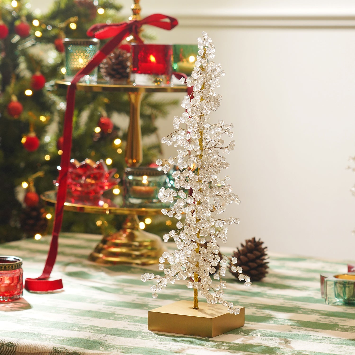 White Stone Embellished Christmas Tree - Large