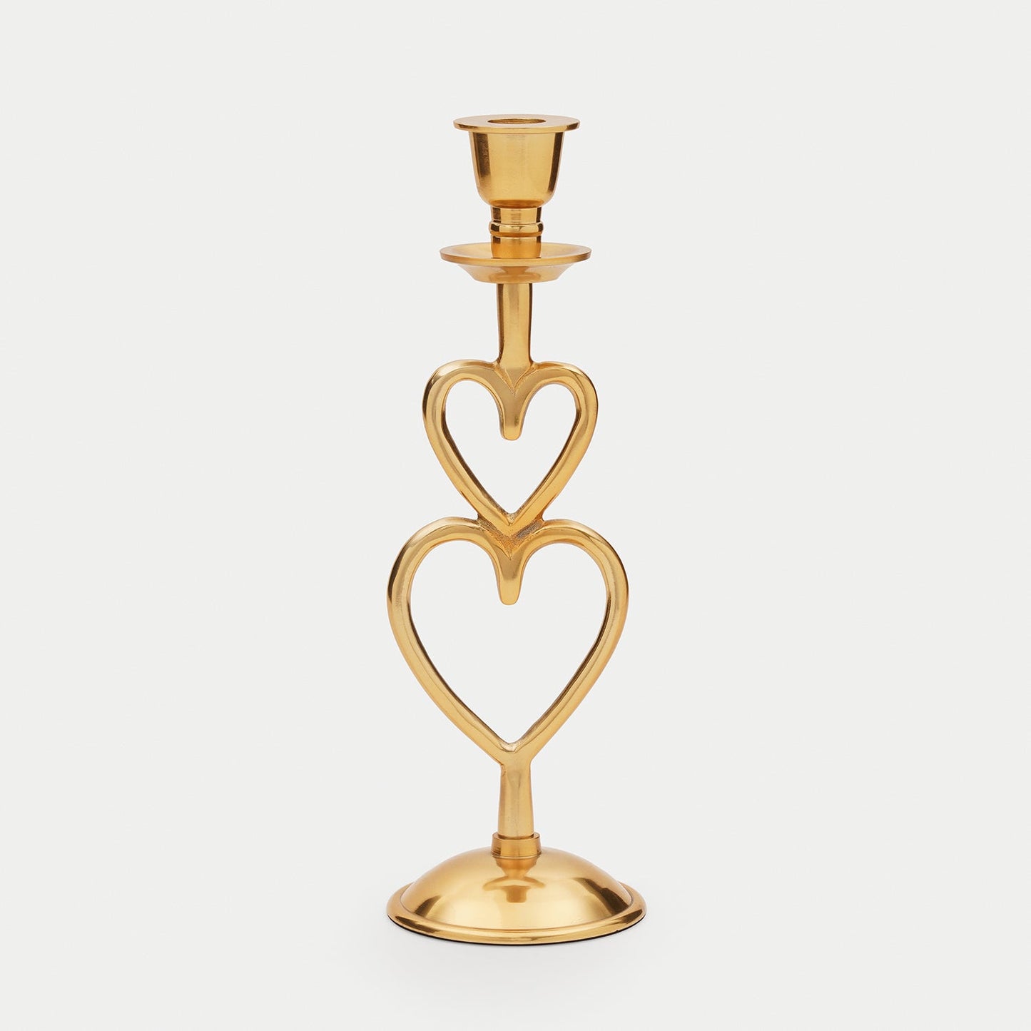Gold Heart Shaped Metal Candle Holder - Large