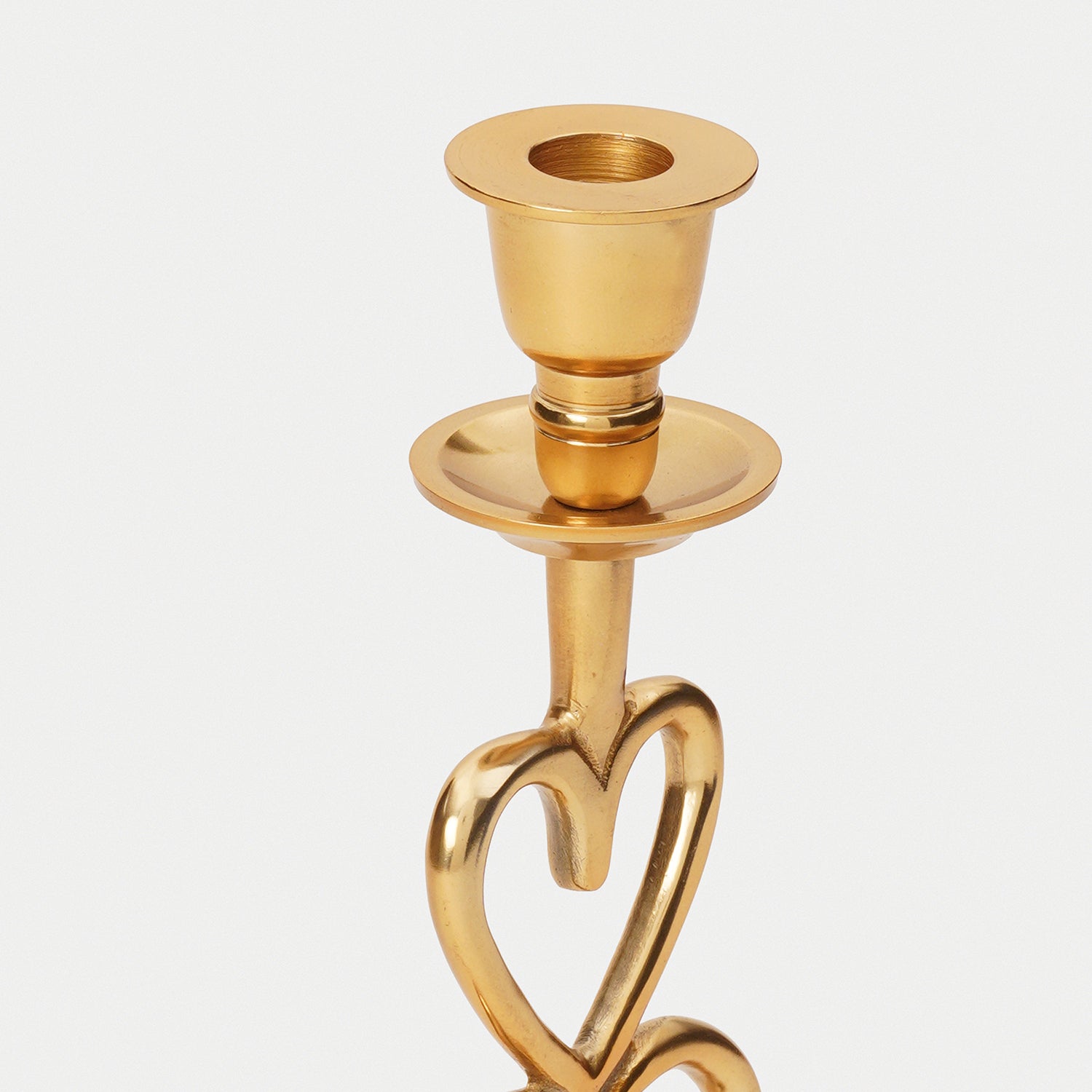Gold Heart Shaped Metal Candle Holder - Large