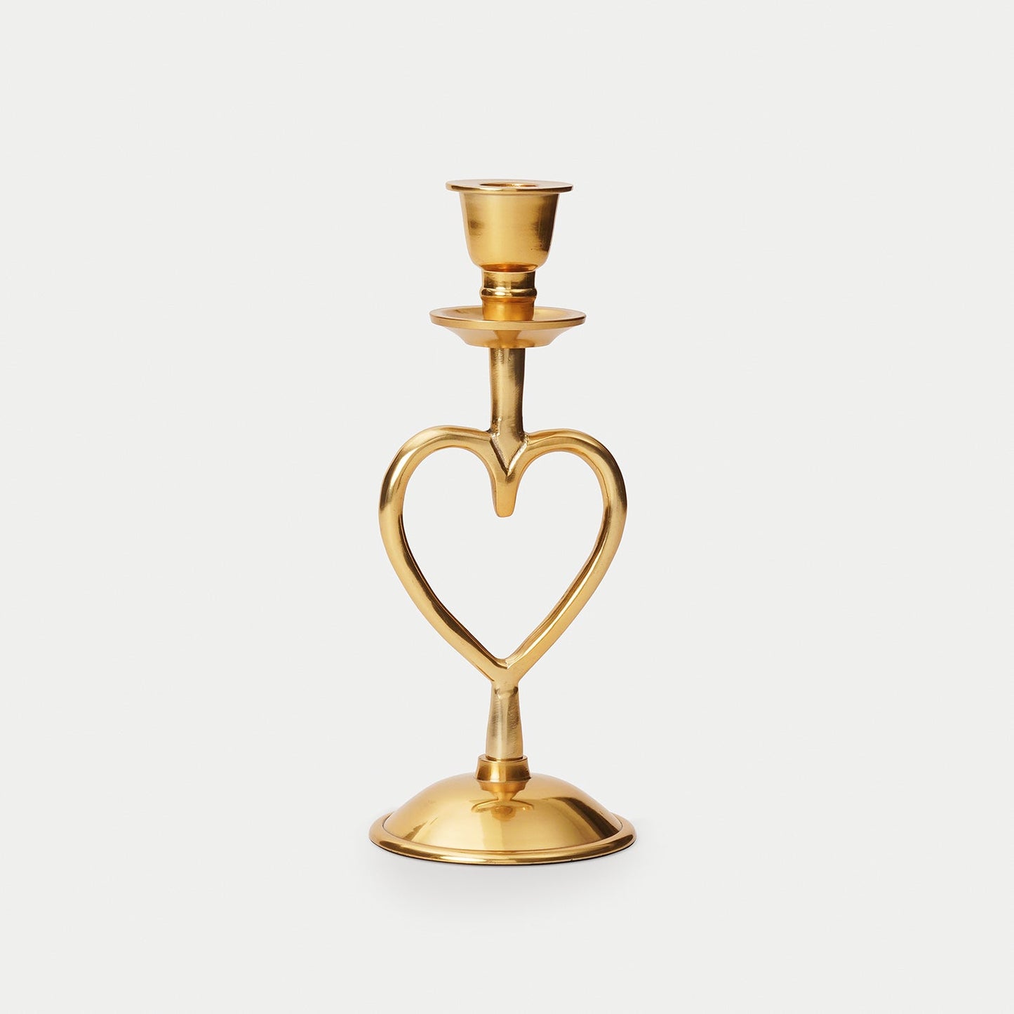 Gold Heart Shaped Metal Candle Holder - Small