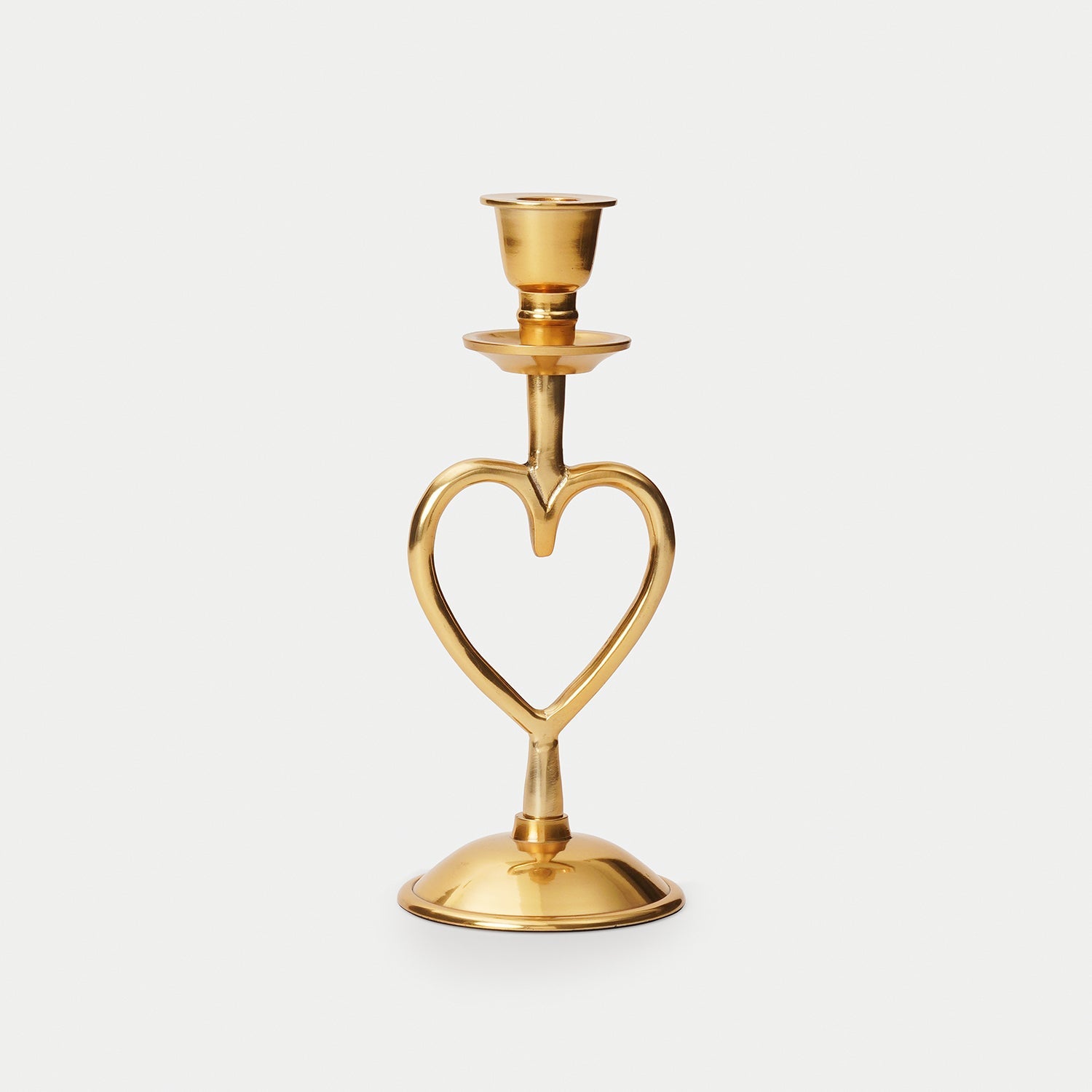 Gold Heart Shaped Metal Candle Holder - Small