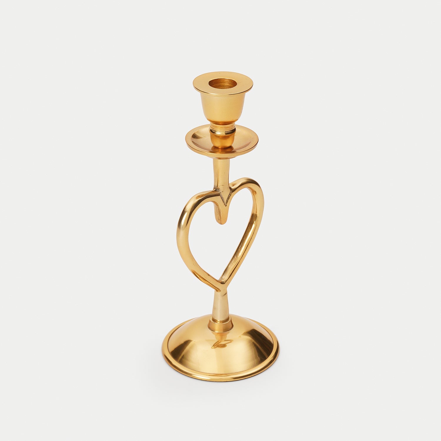 Gold Heart Shaped Metal Candle Holder - Small