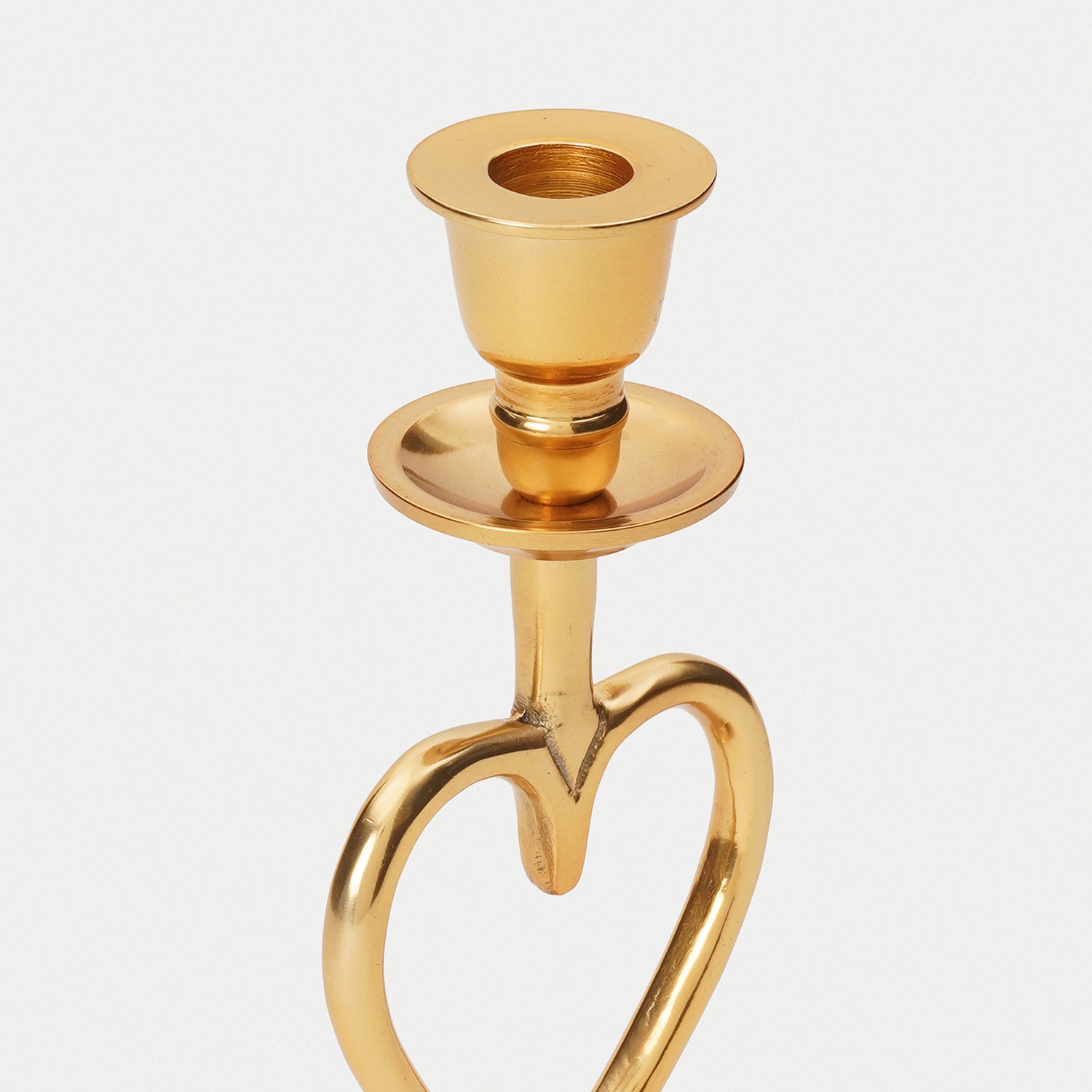 Gold Heart Shaped Metal Candle Holder - Small