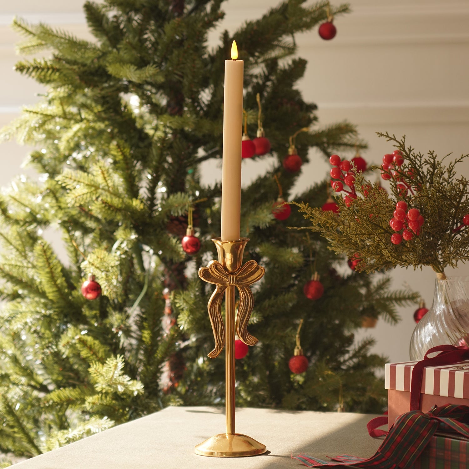 Gold Metal Bowl Candle Holder - Small