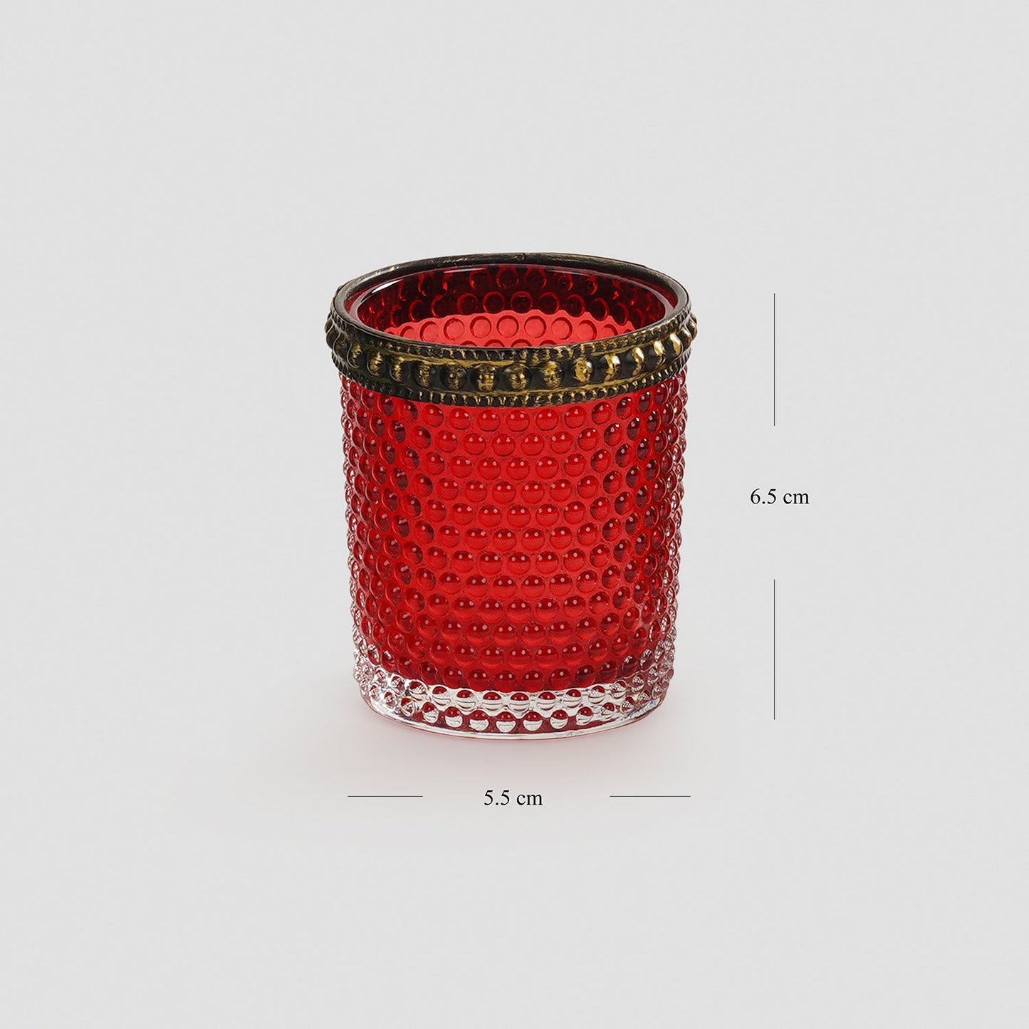 Set Of 3 Green Red Amber Textured Glass Tealight Holders