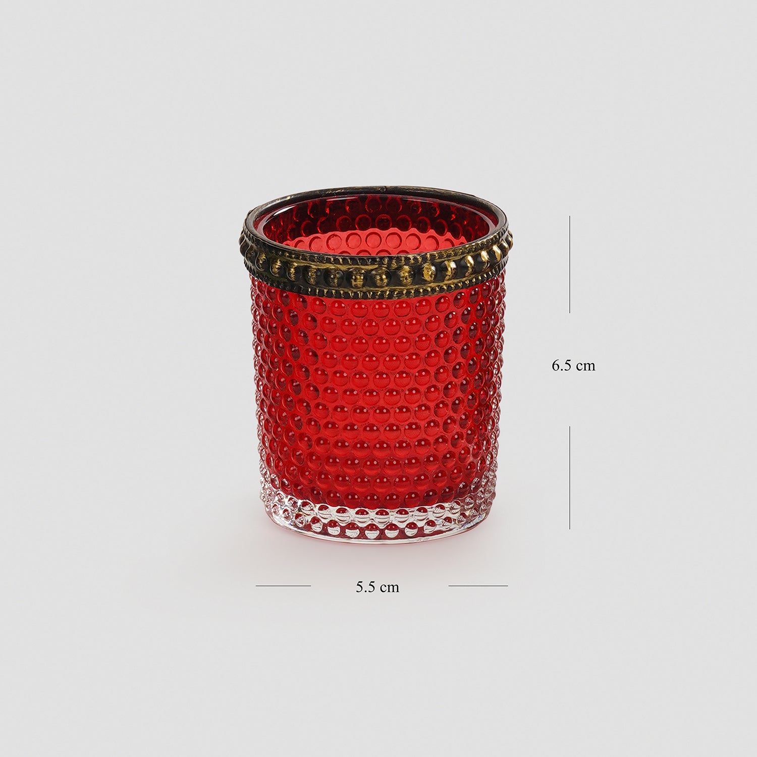 Set Of 3 Green Red Amber Textured Glass Tealight Holders